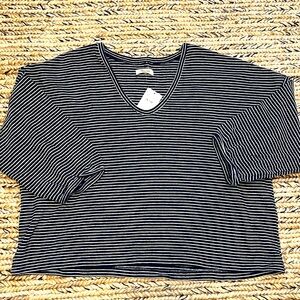 Madewell Black and White Striped Top